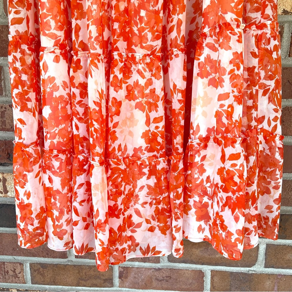 1. State New Floral Orange and White Maxi Skirt Size Medium - Picture 3 of 4